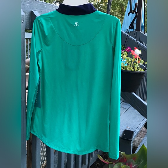 NEW AB Sport Golf Long Sleeve Sun Shirt Mesh Sleeves UV 40 colorblock collar XS - Picture 3 of 8